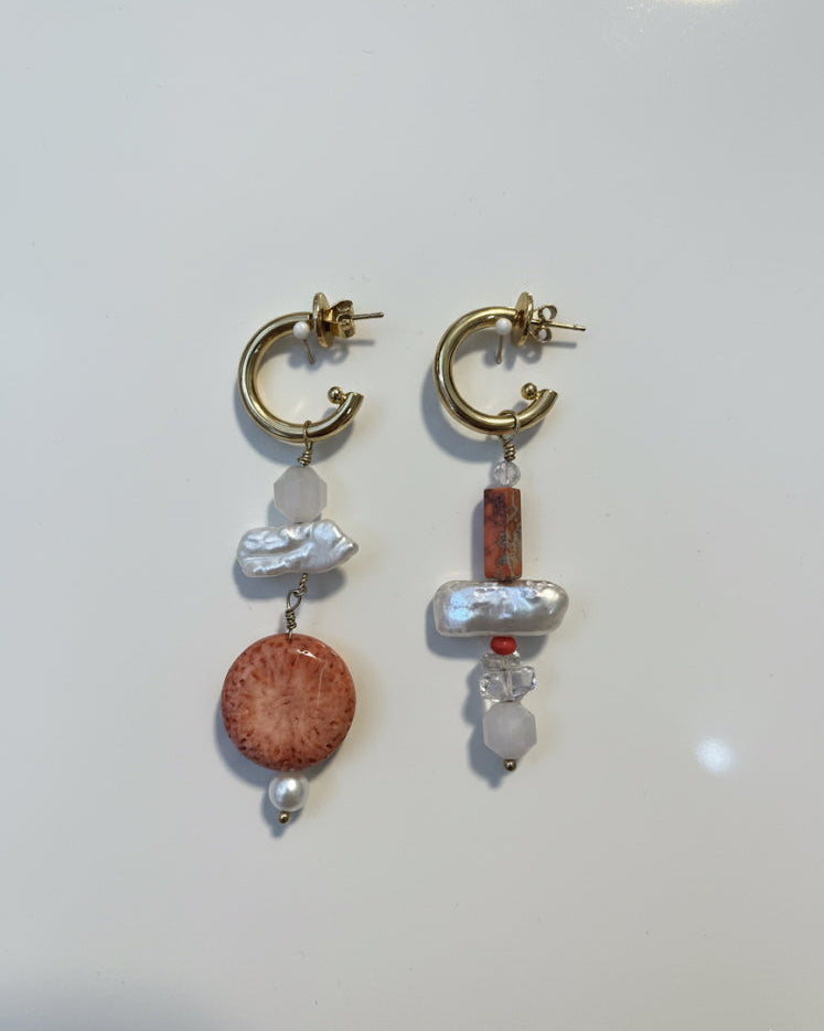 Mismatched Gemstone Earrings