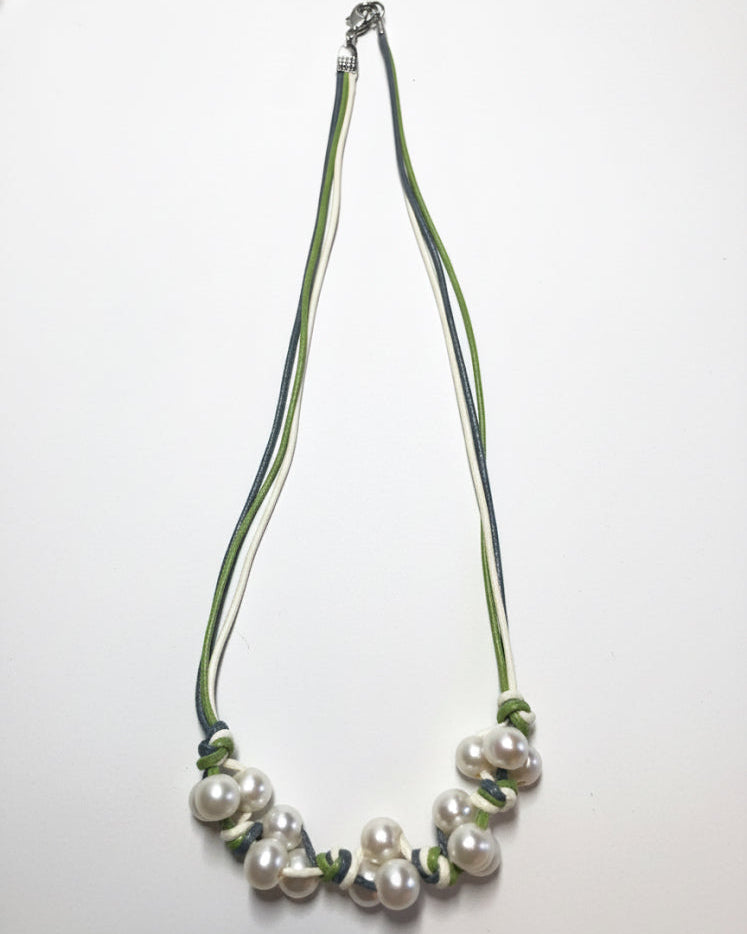 Triple-Cord Knotted Pearl Necklace