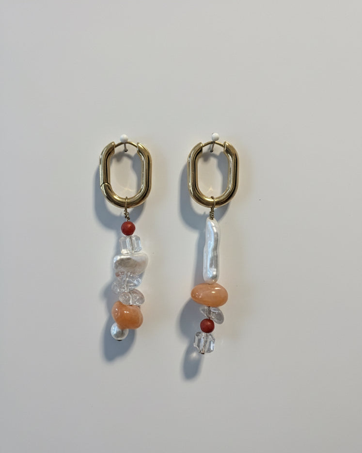 Mismatched Gemstone Earrings