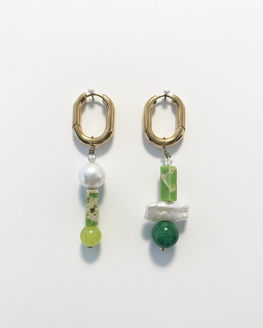 Mismatched Gemstone Earrings