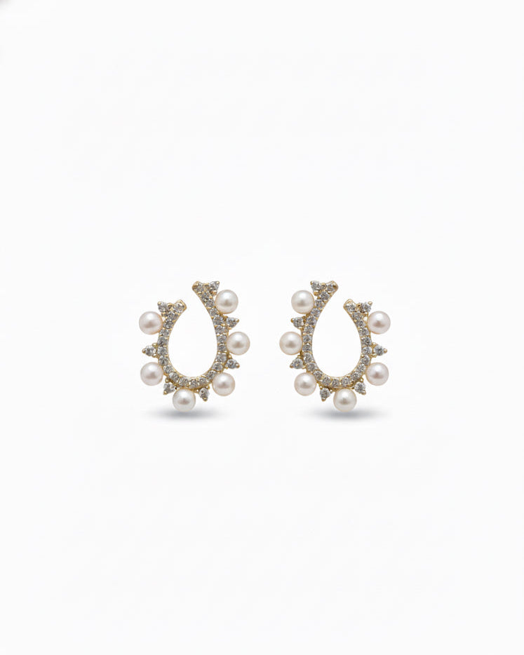 Open Curve Pearl Studs
