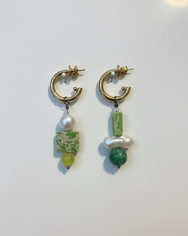Mismatched Gemstone Earrings