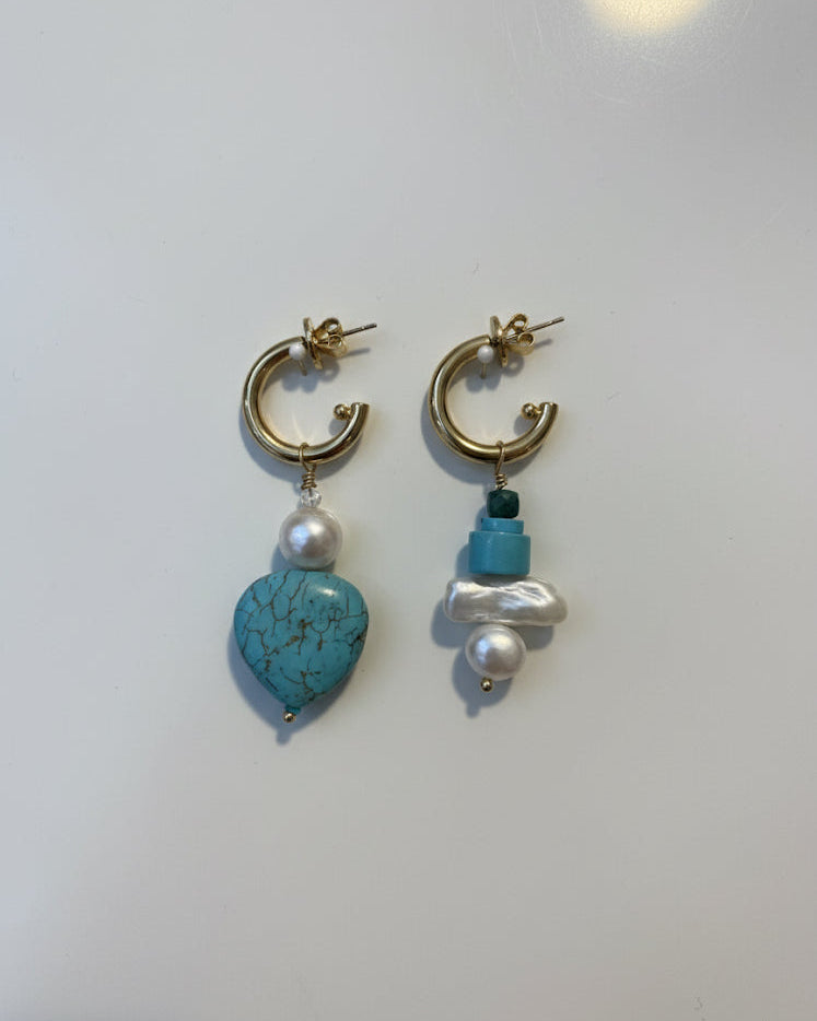 Mismatched Gemstone Earrings