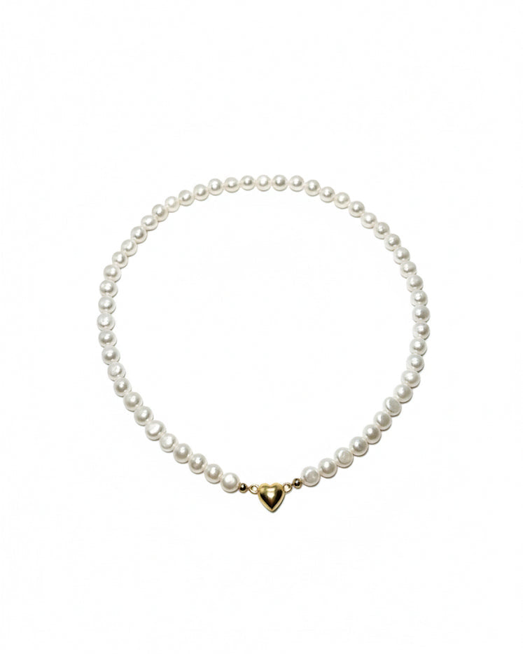Freshwater Pearl Necklace- Heart