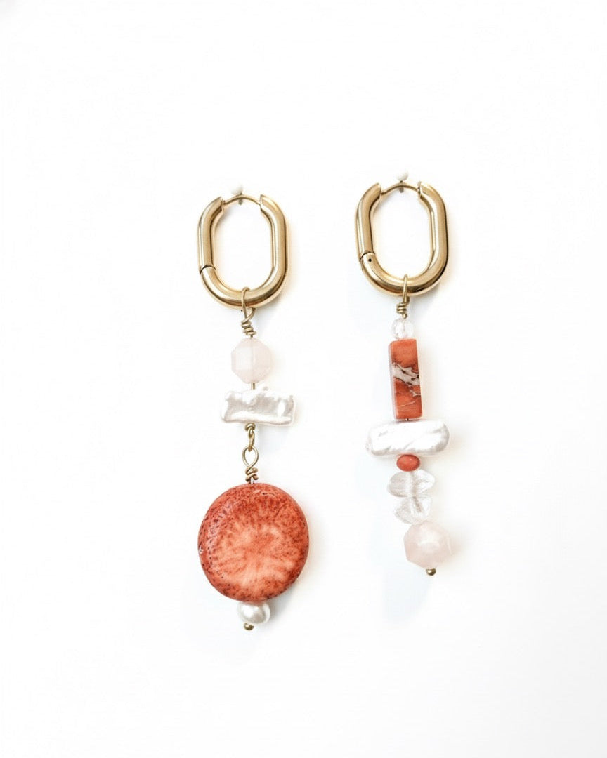 Mismatched Gemstone Earrings
